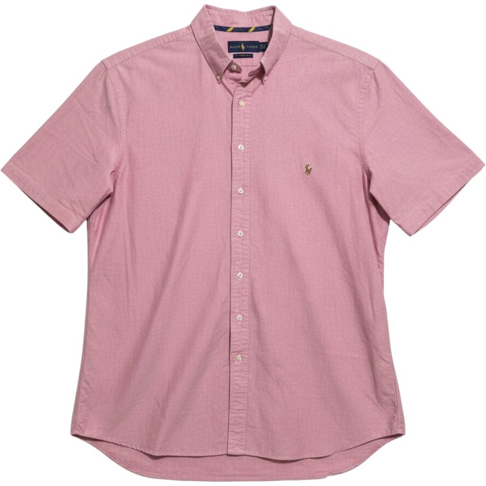 Ralph Lauren Button Down Men 2XLT Pink Red Classic Fit Short Sleeve Oxford Shirt